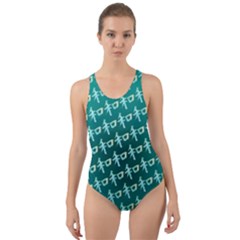 Peaceful Japanese Kanji Design Cut-out Back One Piece Swimsuit by ExtraAwesomeSauce