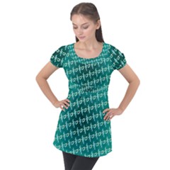 Peaceful Japanese Kanji Design Puff Sleeve Tunic Top by ExtraGoodSauce