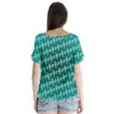 Peaceful Japanese Kanji Design V-Neck Flutter Sleeve Top View2