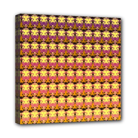 Gradient Lion Head Pattern Mini Canvas 8  X 8  (stretched) by ExtraGoodSauce