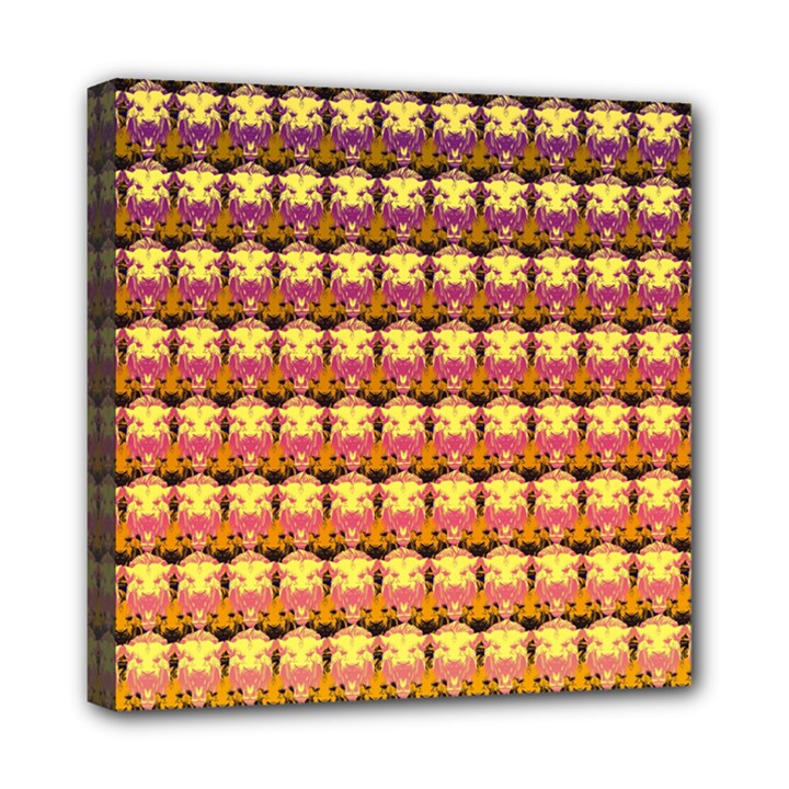 Gradient Lion Head Pattern Mini Canvas 8  x 8  (Stretched)