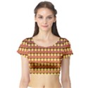 Gradient Lion Head Pattern Short Sleeve Crop Top View1