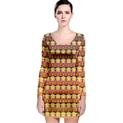 Gradient Lion Head Pattern Long Sleeve Bodycon Dress