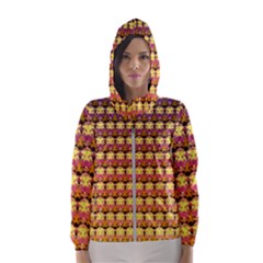 Gradient Lion Head Pattern Women s Hooded Windbreaker by ExtraGoodSauce