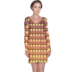 Gradient Lion Head Pattern Long Sleeve Nightdress by ExtraGoodSauce