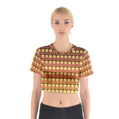 Gradient Lion Head Pattern Cotton Crop Top