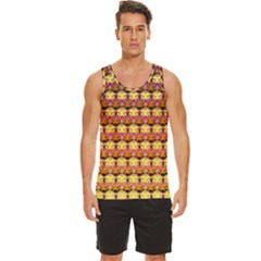 Gradient Lion Head Pattern Men s Wide Collar Tank Top by ExtraGoodSauce