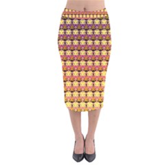 Gradient Lion Head Pattern Velvet Midi Pencil Skirt by ExtraGoodSauce