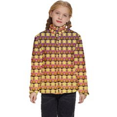 Gradient Lion Head Pattern Kids  Puffer Bubble Jacket Coat by ExtraGoodSauce