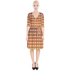 Gradient Lion Head Pattern Wrap Up Cocktail Dress