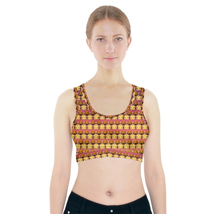 Gradient Lion Head Pattern Sports Bra With Pocket