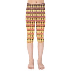 Gradient Lion Head Pattern Kids  Capri Leggings  by ExtraGoodSauce