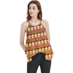 Gradient Lion Head Pattern Flowy Camisole Tank Top