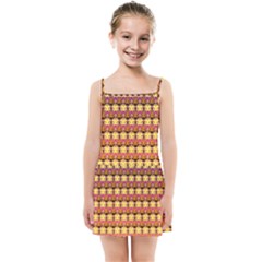 Gradient Lion Head Pattern Kids  Summer Sun Dress by ExtraGoodSauce