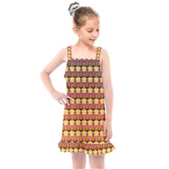 Gradient Lion Head Pattern Kids  Overall Dress by ExtraGoodSauce