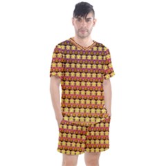 Gradient Lion Head Pattern Men s Mesh T-Shirt and Shorts Set