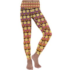 Gradient Lion Head Pattern Kids  Lightweight Velour Classic Yoga Leggings