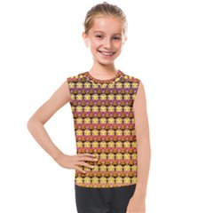 Gradient Lion Head Pattern Kids  Mesh Tank Top