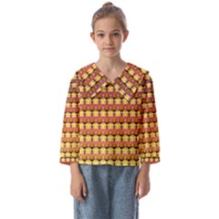 Gradient Lion Head Pattern Kids  Sailor Shirt by ExtraGoodSauce