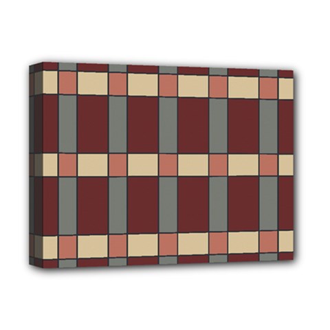 Modern Art Geometric Pattern In Red Hues Deluxe Canvas 16  X 12  (stretched)  by ExtraGoodSauce