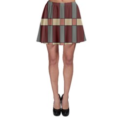 Modern Art Geometric Pattern In Red Hues Skater Skirt by ExtraGoodSauce