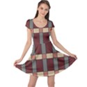 Modern Art Geometric Pattern in Red Hues Cap Sleeve Dress View1