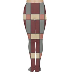 Modern Art Geometric Pattern In Red Hues Tights