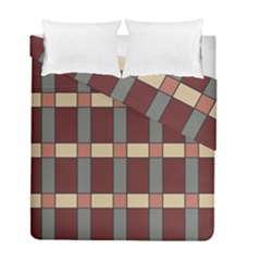 Modern Art Geometric Pattern In Red Hues Duvet Cover Double Side (full/ Double Size) by ExtraGoodSauce