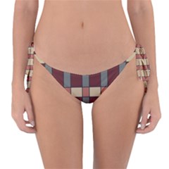 Modern Art Geometric Pattern In Red Hues Reversible Bikini Bottoms by ExtraGoodSauce