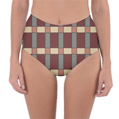 Modern Art Geometric Pattern In Red Hues Reversible High-waist Bikini Bottoms by ExtraGoodSauce