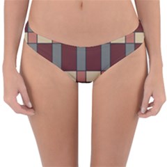 Modern Art Geometric Pattern In Red Hues Reversible Hipster Bikini Bottoms by ExtraGoodSauce