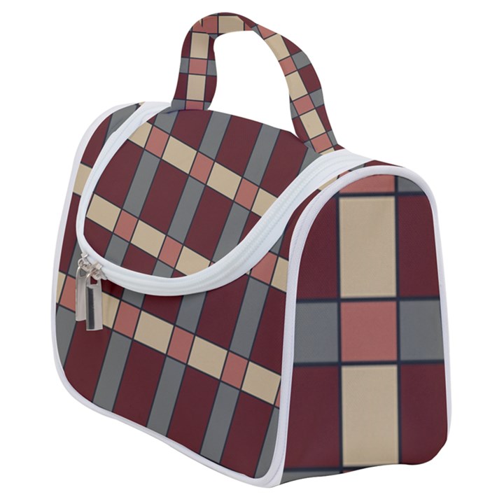 Modern Art Geometric Pattern in Red Hues Satchel Handbag