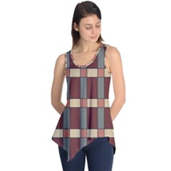 Modern Art Geometric Pattern In Red Hues Sleeveless Tunic by ExtraGoodSauce