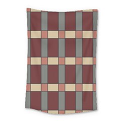 Modern Art Geometric Pattern In Red Hues Small Tapestry