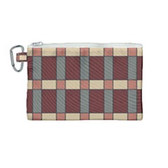 Modern Art Geometric Pattern In Red Hues Canvas Cosmetic Bag (medium) by ExtraAwesomeSauce