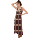 Modern Art Geometric Pattern in Red Hues V-Neck Chiffon Maxi Dress View1