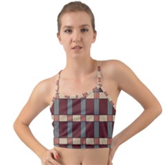 Modern Art Geometric Pattern In Red Hues Mini Tank Bikini Top