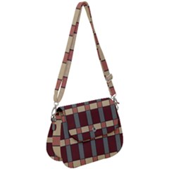 Modern Art Geometric Pattern In Red Hues Saddle Handbag by ExtraGoodSauce