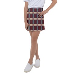 Modern Art Geometric Pattern In Red Hues Kids  Tennis Skirt