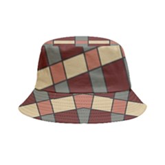 Modern Art Geometric Pattern In Red Hues Bucket Hat by ExtraGoodSauce