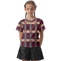 Modern Art Geometric Pattern In Red Hues Kids  Front Cut T-shirt by ExtraGoodSauce