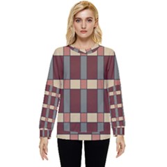 Modern Art Geometric Pattern In Red Hues Hidden Pocket Sweatshirt