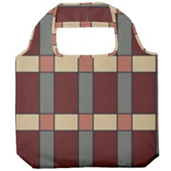 Modern Art Geometric Pattern In Red Hues Foldable Grocery Recycle Bag by ExtraGoodSauce