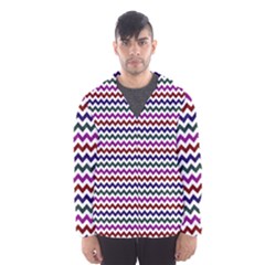 Chevron Pattern Men s Hooded Windbreaker