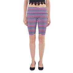 Chevron Pattern Yoga Cropped Leggings by ytdream