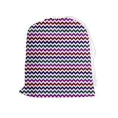 Chevron Pattern Drawstring Pouch (xl) by ytdream