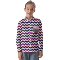 Chevron Pattern Kids  Long Sleeve Shirt by ytdream