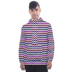 Chevron Pattern Men s Front Pocket Pullover Windbreaker