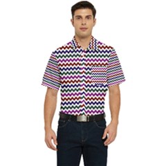 Chevron Pattern Men s Short Sleeve Pocket Shirt 