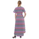 Chevron Pattern Front Wrap High Low Dress View2